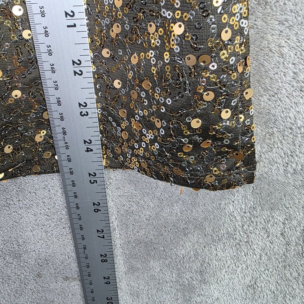 Womens Cato Gold & Silver Sequin Top Round Neck Short Sleeve Lined Size 18/20W - Picture 8 of 10